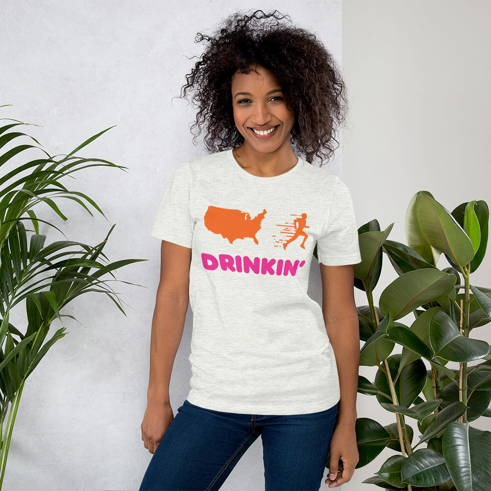 USA Runs on Drinkin' Unisex t-shirt