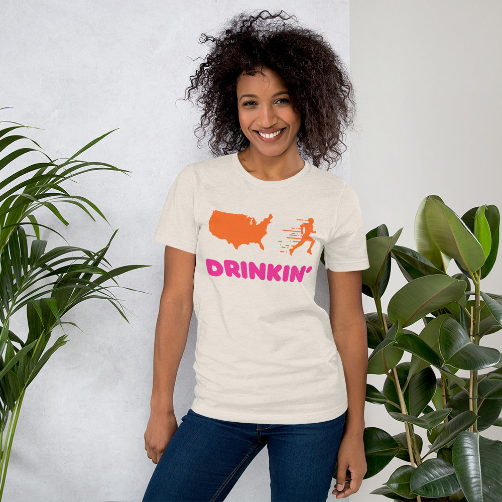 USA Runs on Drinkin' Unisex t-shirt
