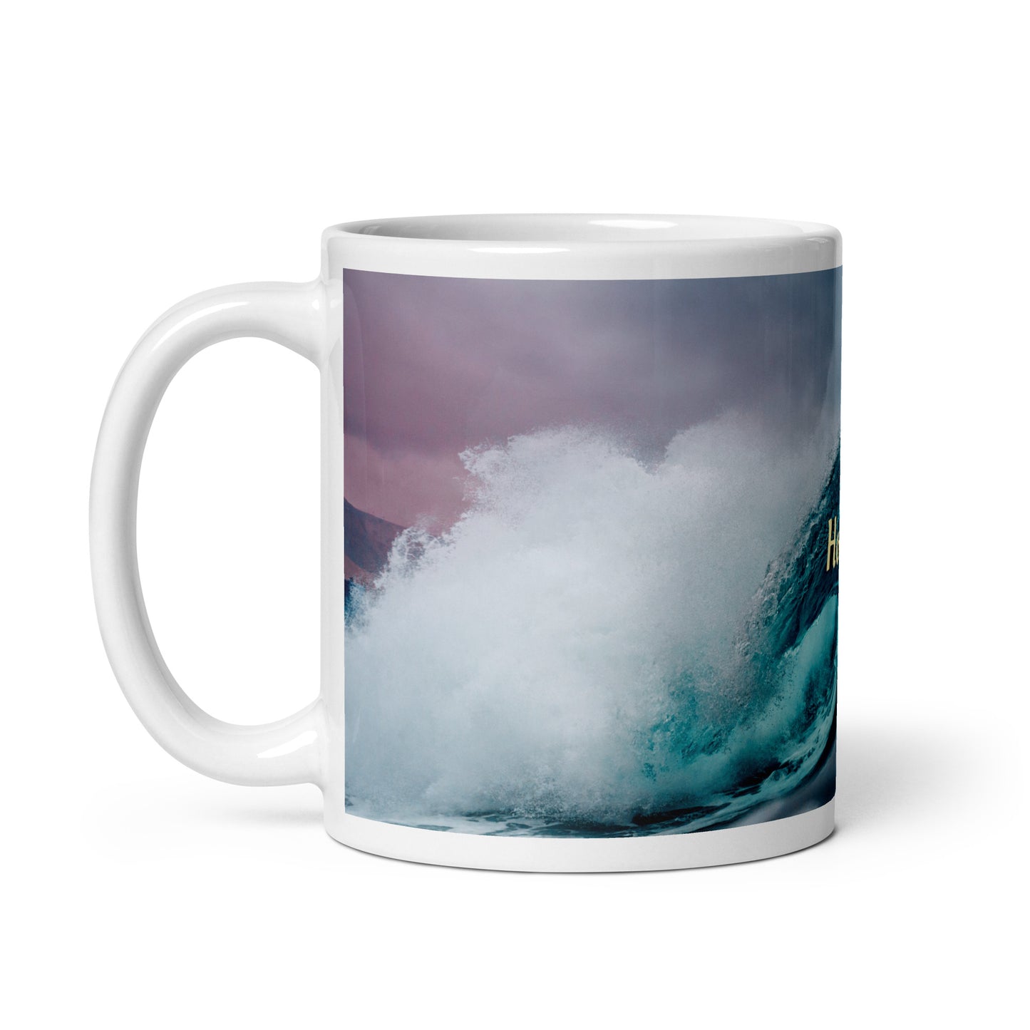 White glossy mug