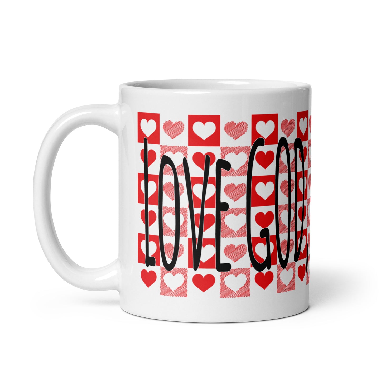 Love God Love Others White glossy mug