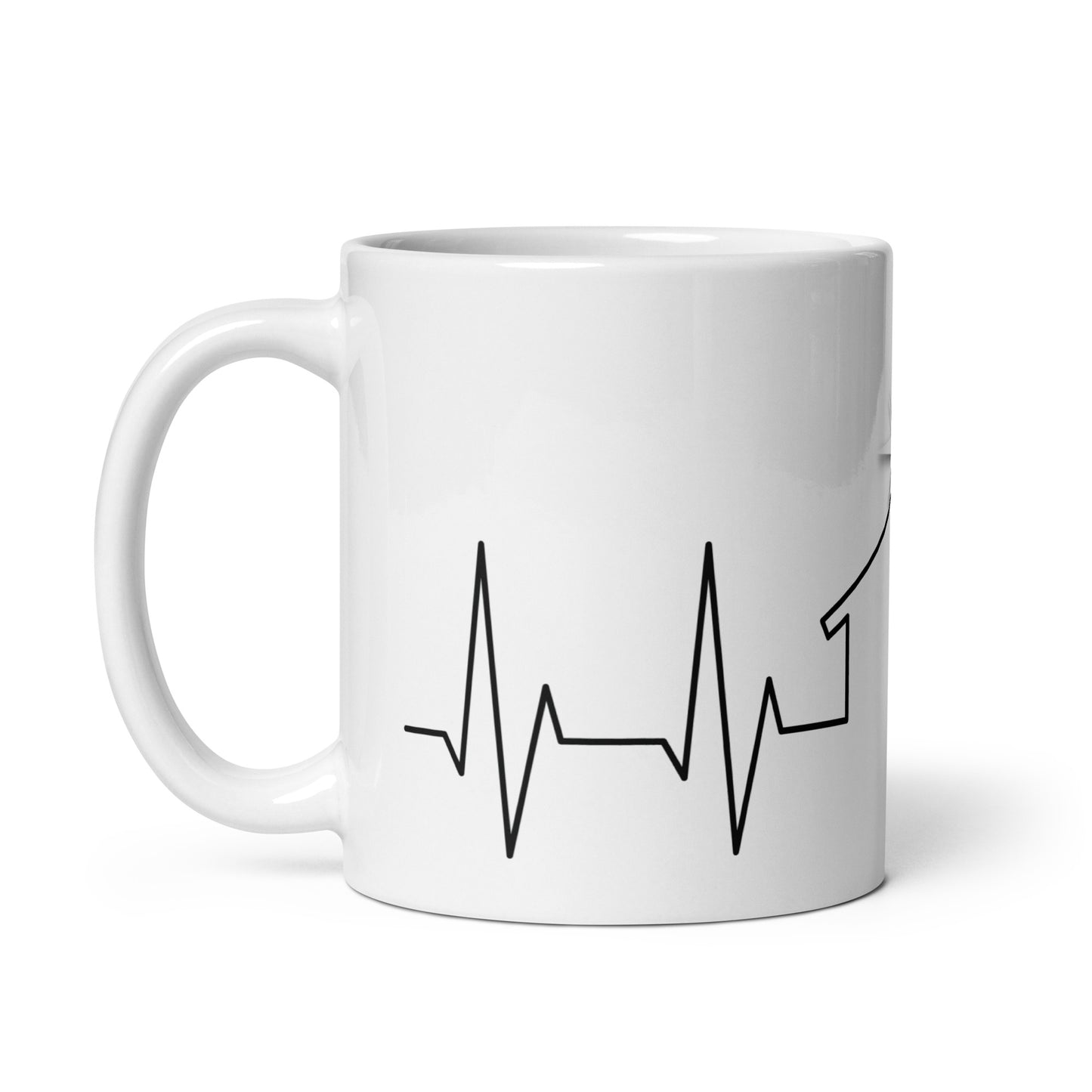 Nativity Heartbeat White glossy mug