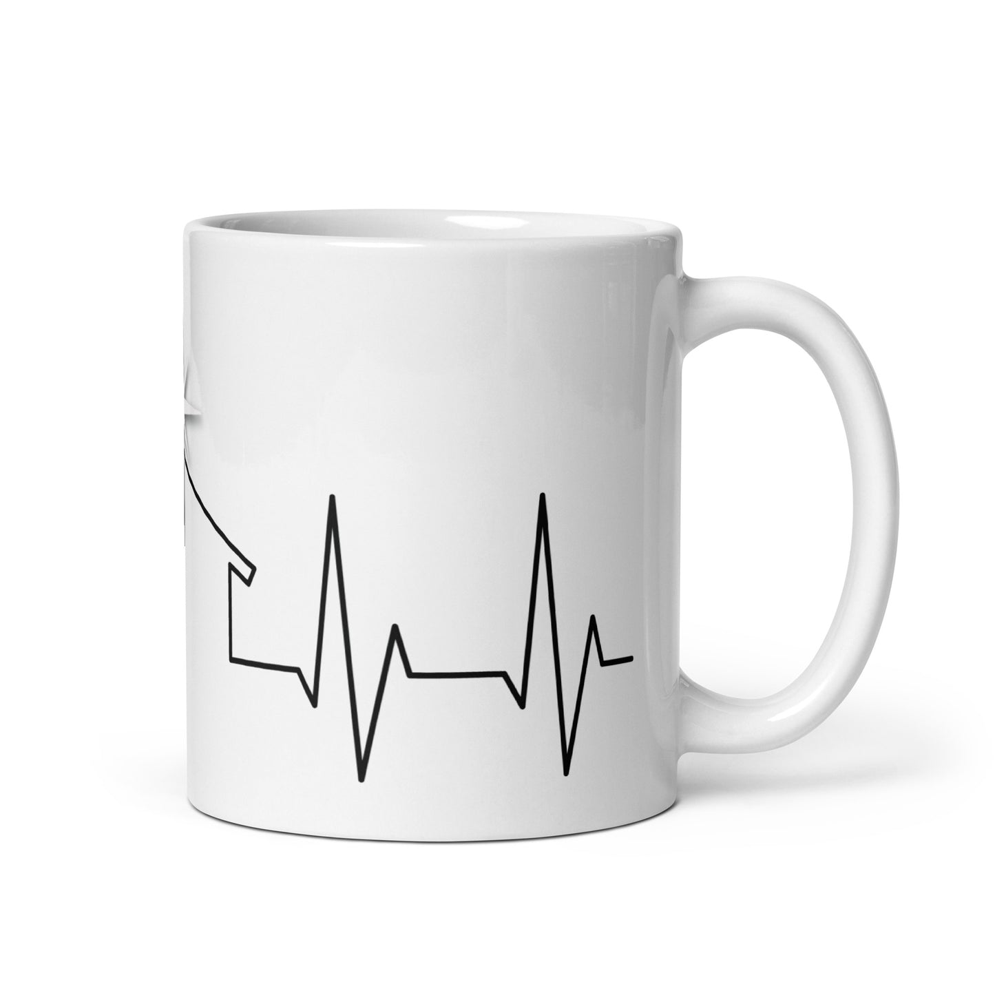 Nativity Heartbeat White glossy mug