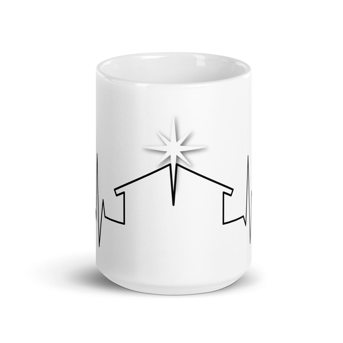 Nativity Heartbeat White glossy mug