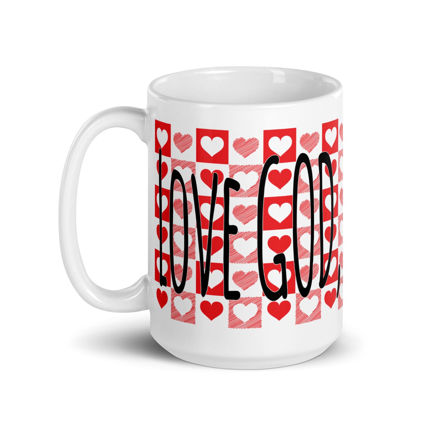 Love God Love Others White glossy mug