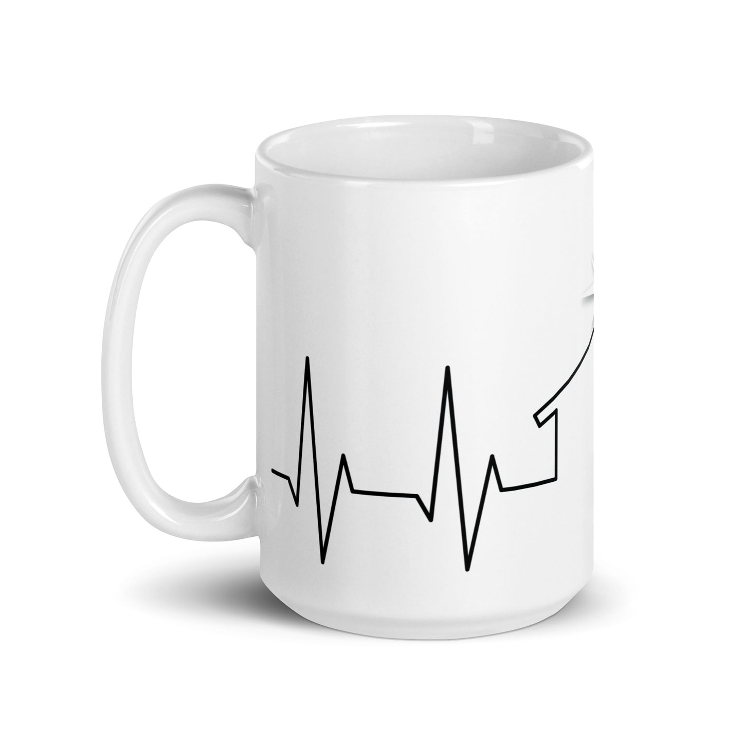 Nativity Heartbeat White glossy mug