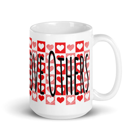 Love God Love Others White glossy mug