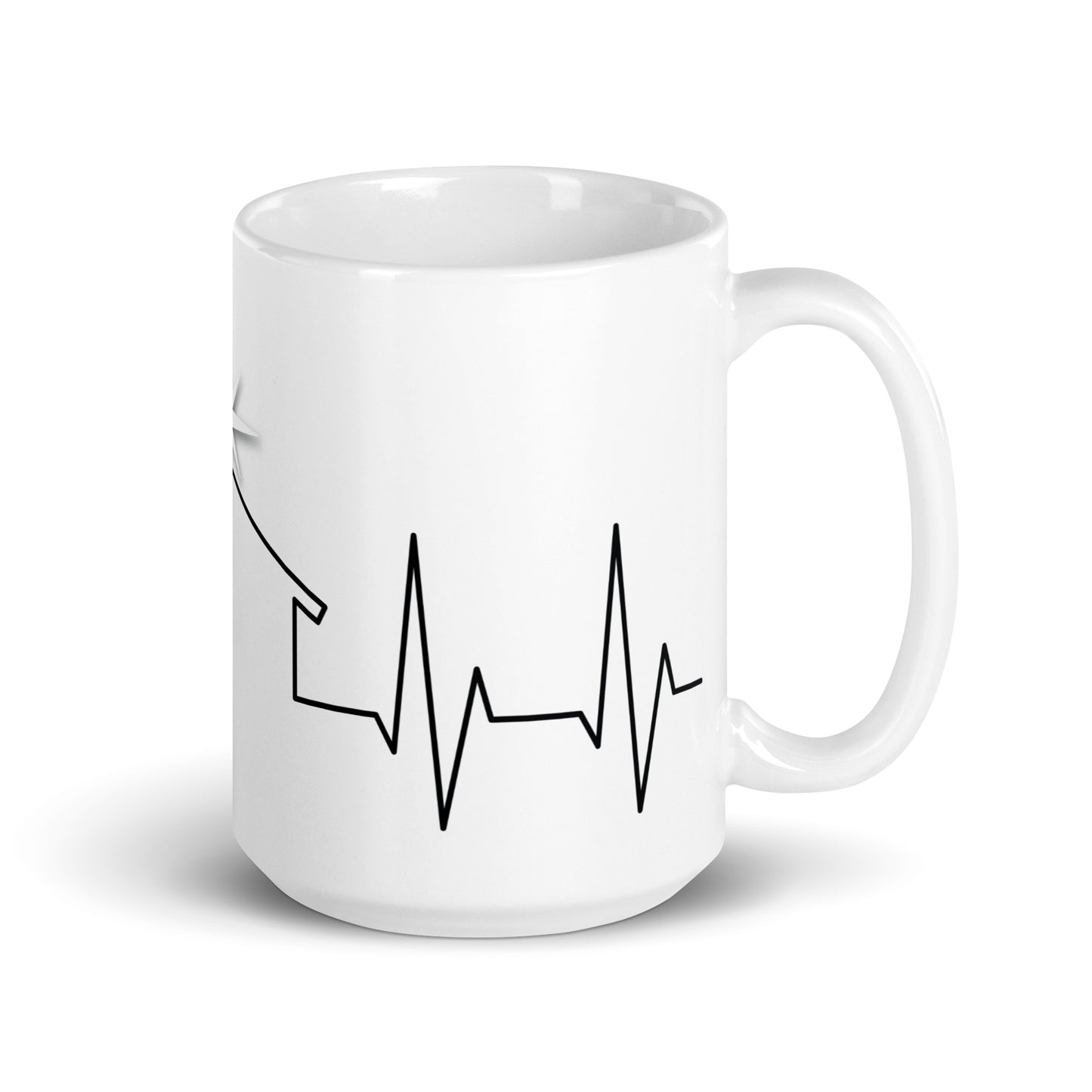 Nativity Heartbeat White glossy mug